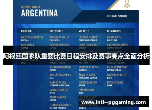 阿根廷国家队重要比赛日程安排及赛事亮点全面分析